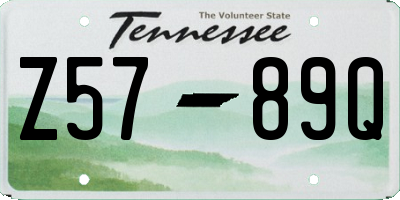 TN license plate Z5789Q