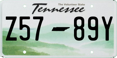 TN license plate Z5789Y