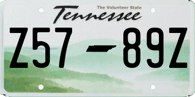 TN license plate Z5789Z
