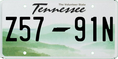 TN license plate Z5791N