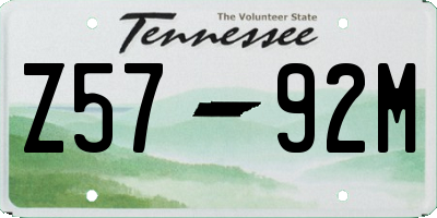 TN license plate Z5792M