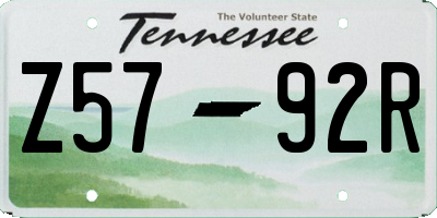 TN license plate Z5792R