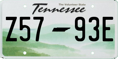 TN license plate Z5793E