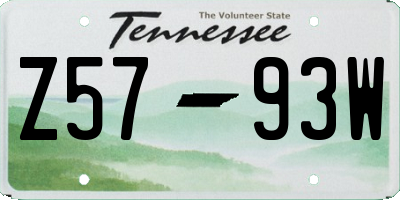TN license plate Z5793W