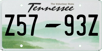 TN license plate Z5793Z