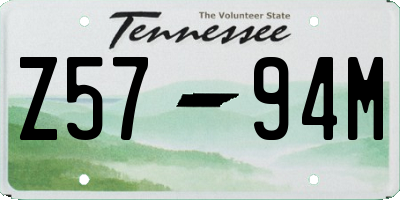 TN license plate Z5794M