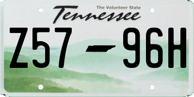 TN license plate Z5796H