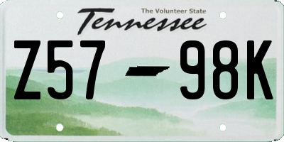 TN license plate Z5798K