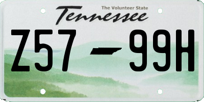 TN license plate Z5799H