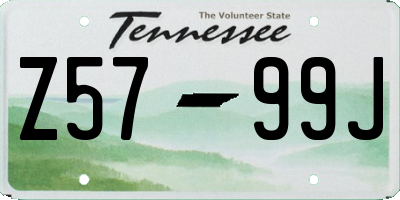 TN license plate Z5799J