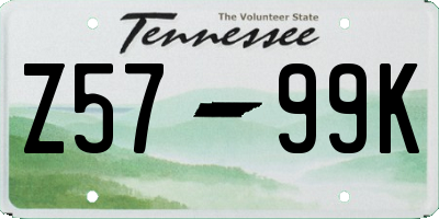 TN license plate Z5799K
