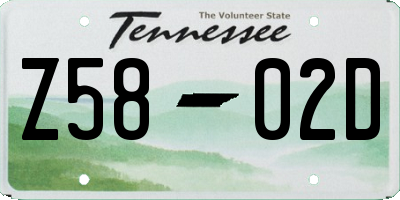 TN license plate Z5802D