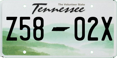 TN license plate Z5802X