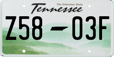 TN license plate Z5803F