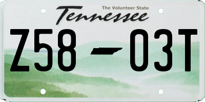 TN license plate Z5803T