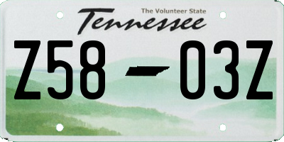 TN license plate Z5803Z