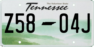 TN license plate Z5804J
