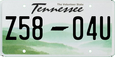 TN license plate Z5804U