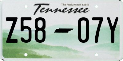 TN license plate Z5807Y