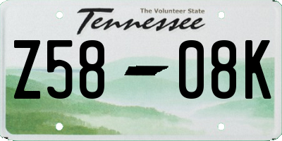 TN license plate Z5808K