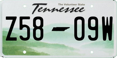 TN license plate Z5809W