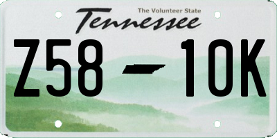 TN license plate Z5810K