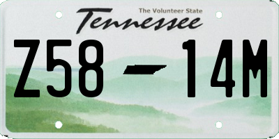 TN license plate Z5814M