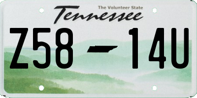 TN license plate Z5814U