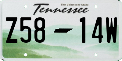 TN license plate Z5814W