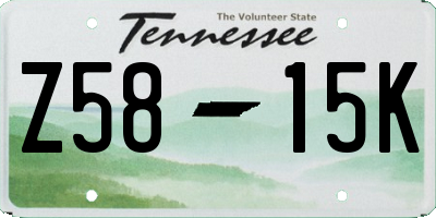 TN license plate Z5815K
