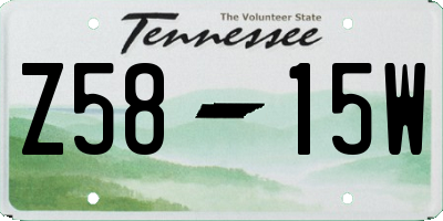 TN license plate Z5815W