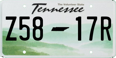 TN license plate Z5817R