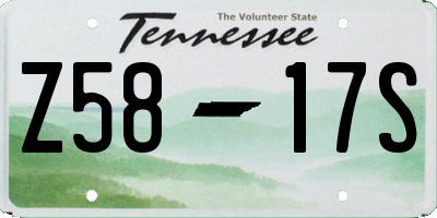 TN license plate Z5817S