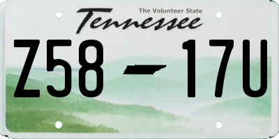 TN license plate Z5817U
