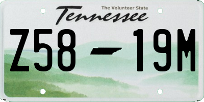 TN license plate Z5819M