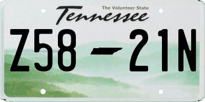 TN license plate Z5821N