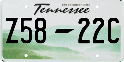 TN license plate Z5822C