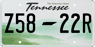 TN license plate Z5822R