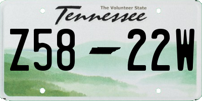 TN license plate Z5822W