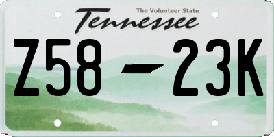 TN license plate Z5823K