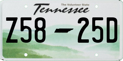 TN license plate Z5825D