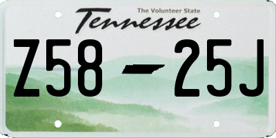 TN license plate Z5825J