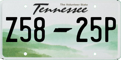 TN license plate Z5825P