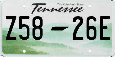 TN license plate Z5826E