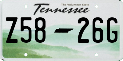 TN license plate Z5826G