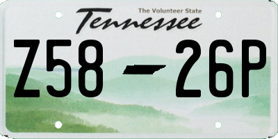 TN license plate Z5826P