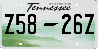 TN license plate Z5826Z