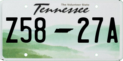 TN license plate Z5827A