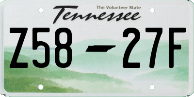 TN license plate Z5827F