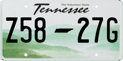 TN license plate Z5827G